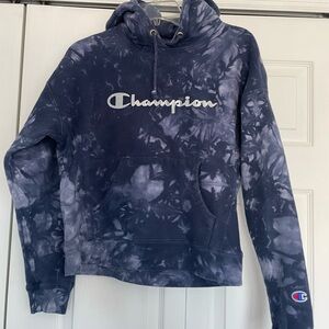 Champion Tie-Dye Pullover Hoodie - Navy & White